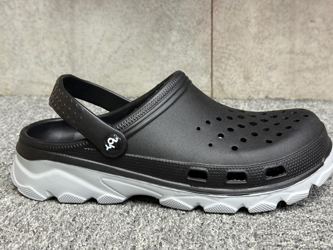 Men White & Black Clogs Sandals